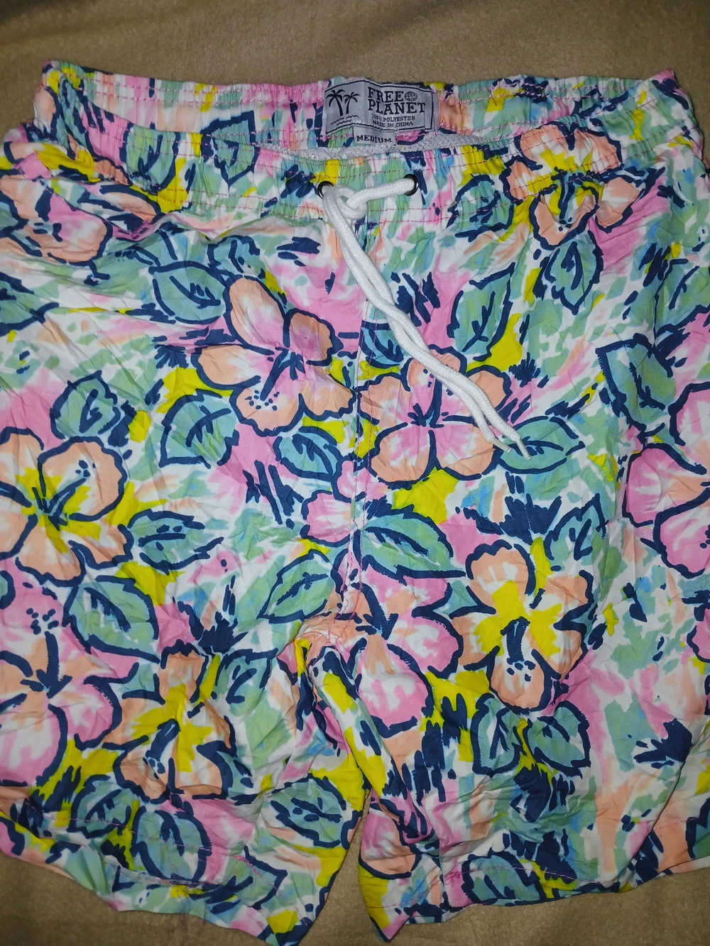 Men's Floral Swim Trunks - Pastel Multi